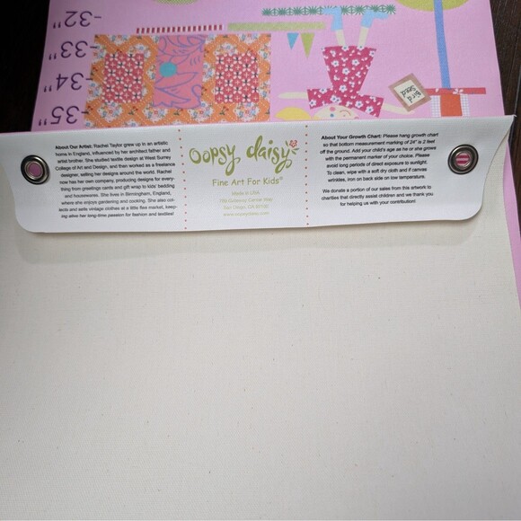 Oopsy Daisy Whimsical Fine Art For Kids Growth Chart Canvas Height Marker New - Picture 4 of 8